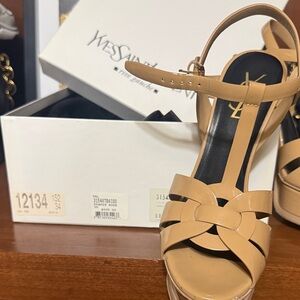 AUTHENTIC Yves Saint Laurent Beige Strappy Sandals